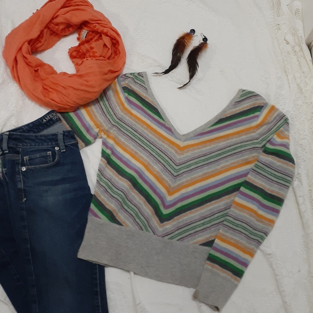 Old Navy V neck/back Angora Sweater